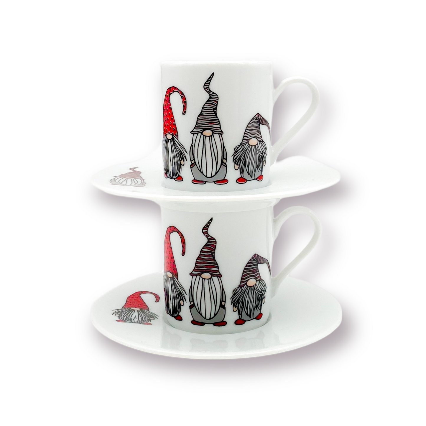 Φλιτζάνι Espresso Christmas Gnomes Νάνοι Ξωτικά / set of 2 (4 τεμ)
