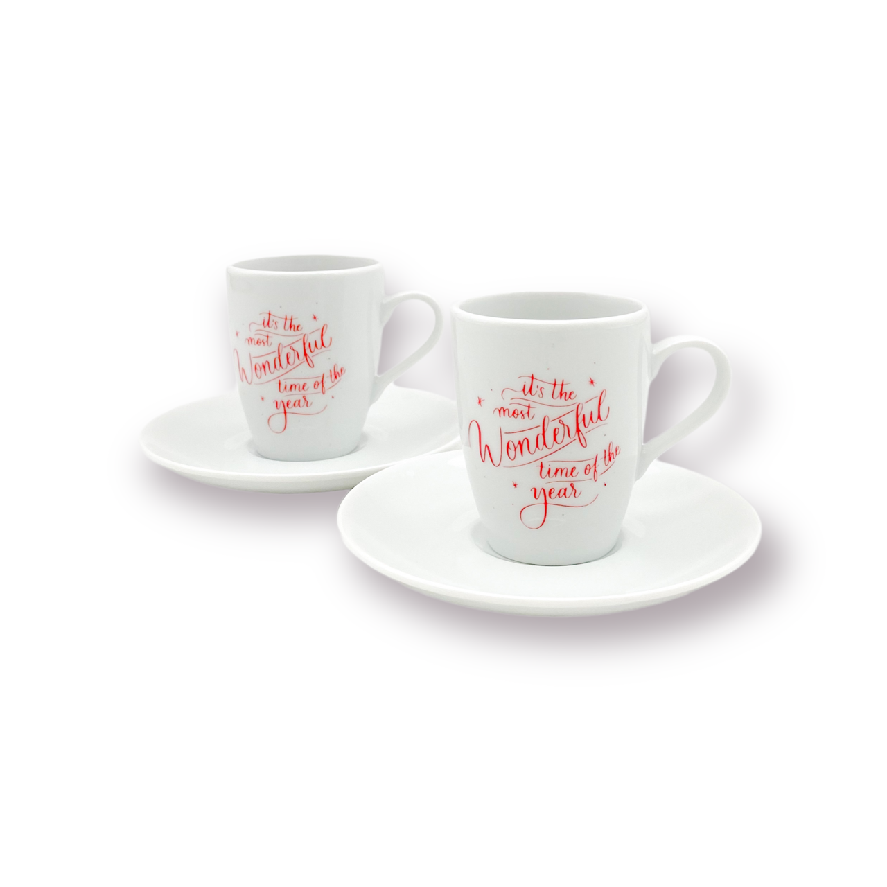 Φλιτζάνι Espresso Christmas Wonderfull Time Calligraphy / set of 2 (4τεμ)
