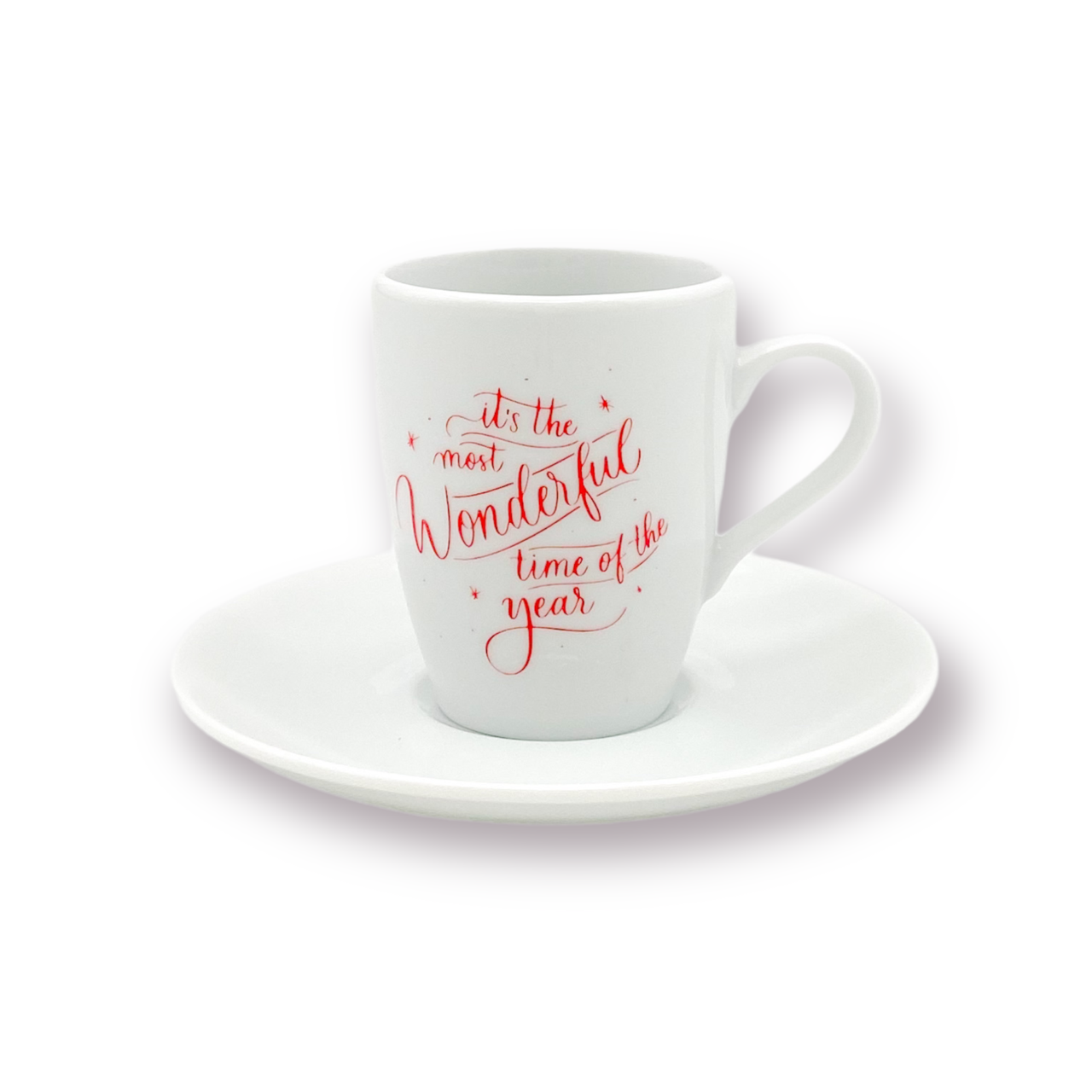 Φλιτζάνι Espresso Christmas Wonderfull Time Calligraphy / set of 2 (4τεμ)