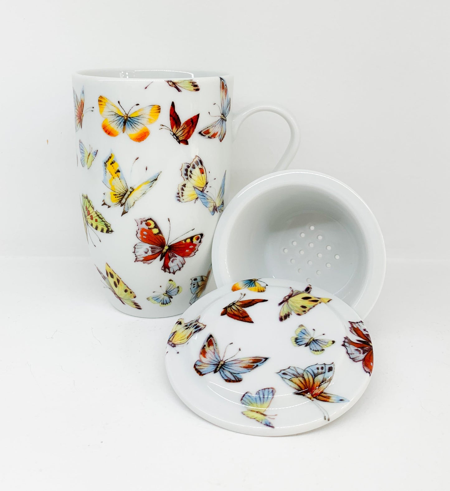 Κούπα για Τσαι με Σουρωτήρι Butterflies Color